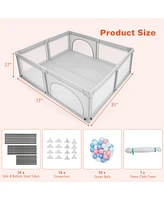 Baby Playpen Infant Large Safety Play Center Yard w/ 50 Ocean Balls