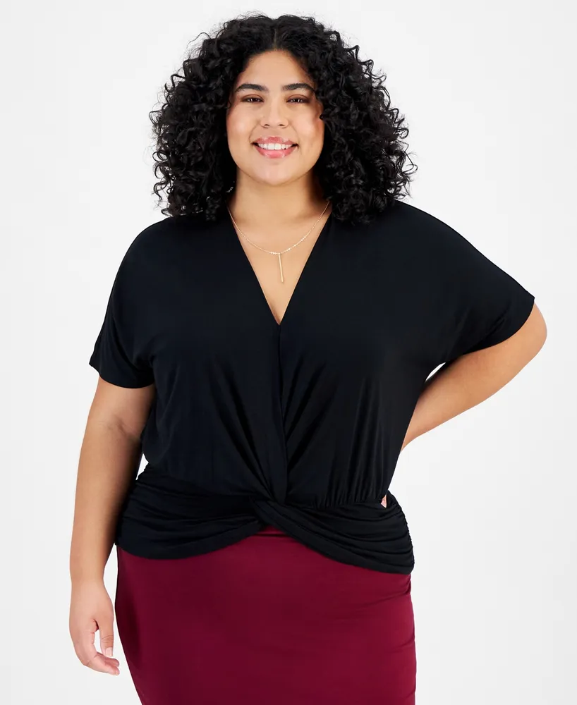 knot front v neck top