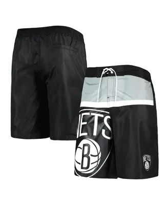 Men's G-iii Sports by Carl Banks Black Brooklyn Nets Sea Wind Swim Trunks