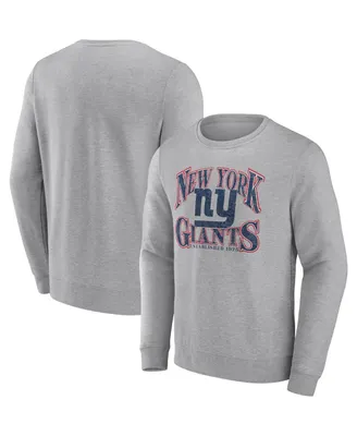 Men's Fanatics Heathered Charcoal New York Giants Playability Pullover Sweatshirt