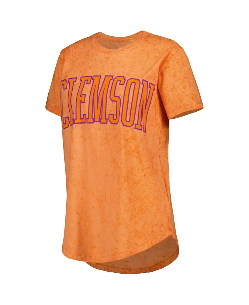 Women's Pressbox Orange Clemson Tigers Southlawn Sun-Washed T-shirt