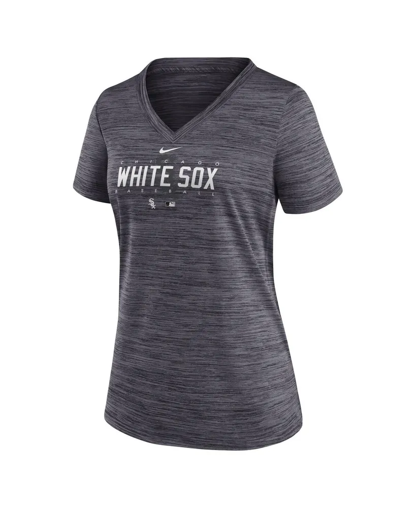 Women's Nike Black Chicago White Sox Authentic Collection Velocity Practice Performance V-Neck T-shirt