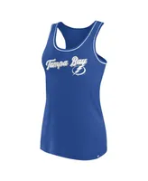 Women's Fanatics Royal Tampa Bay Lightning Wordmark Logo Racerback Scoop Neck Tank Top