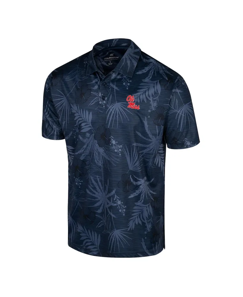 Men's Colosseum Navy Ole Miss Rebels Palms Team Polo Shirt