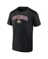 Men's Fanatics Black Ecu Pirates Campus T-shirt