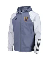 Men's adidas Charcoal Real Salt Lake All-Weather Raglan Hoodie Full-Zip Jacket