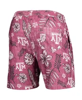 Men's Wes & Willy Maroon Texas A&M Aggies Vintage-Inspired Floral Swim Trunks