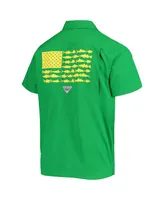 Men's Columbia Pfg Green Oregon Ducks Slack Tide Camp Button-Up Shirt