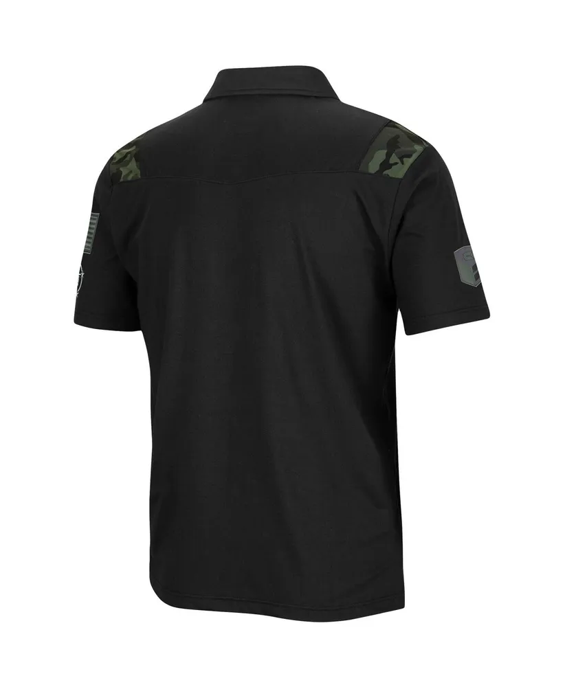 Men's Colosseum Black Notre Dame Fighting Irish Oht Military-Inspired Appreciation Sierra Polo Shirt