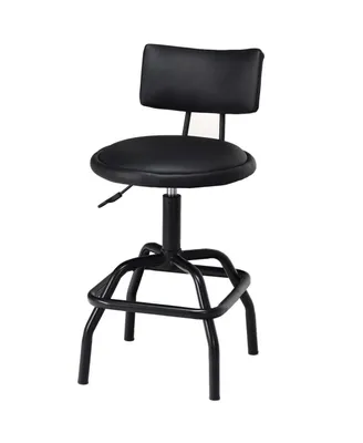 Adjustable Swivel Bar Stool Pu Leather Steel Frame Chair