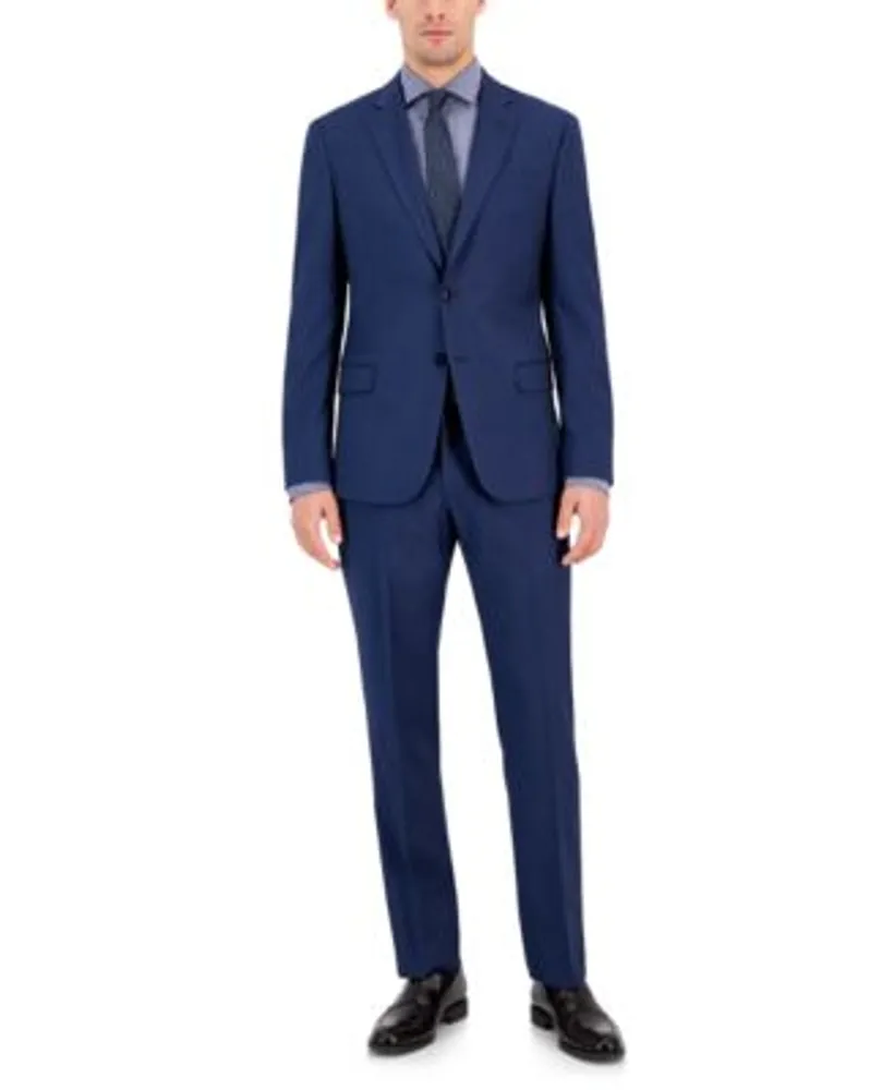 A|x Armani Exchange Armani Exchange Slim Mens Bend Suit at Fit Shops Willow | Blue Textured Separates The