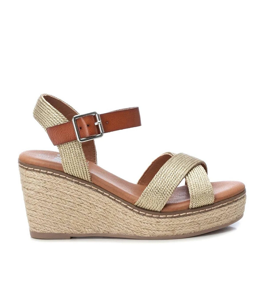 Women's Jute Wedge Sandals By Xti, Gold