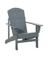 Outsunny Wood Adirondack Chair, Wooden Outdoor & Patio Seating for Fire Pit, Dark Gray