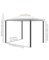 Outsunny 10' x 10' Outdoor Gazebo Patio Gazebo Canopy with Curtains