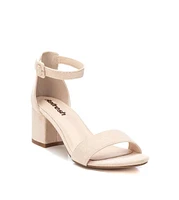 Xti Women's Block Heel Suede Sandals Bg By Xti, Ivory