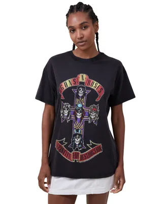 Cotton On Women's Oversized Fit Guns N Roses T-shirt
