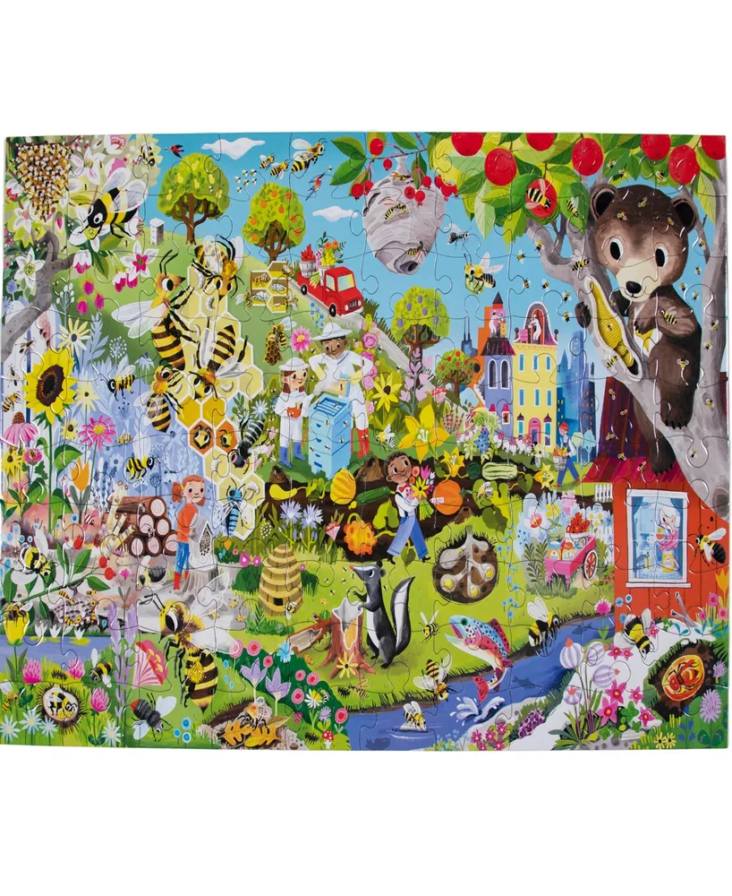 Eeboo Love of Bees 100 Piece Jigsaw Puzzle Set, Ages 5 and up