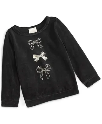 First Impressions Baby Girls Bow Velour Top, Created for Macy's