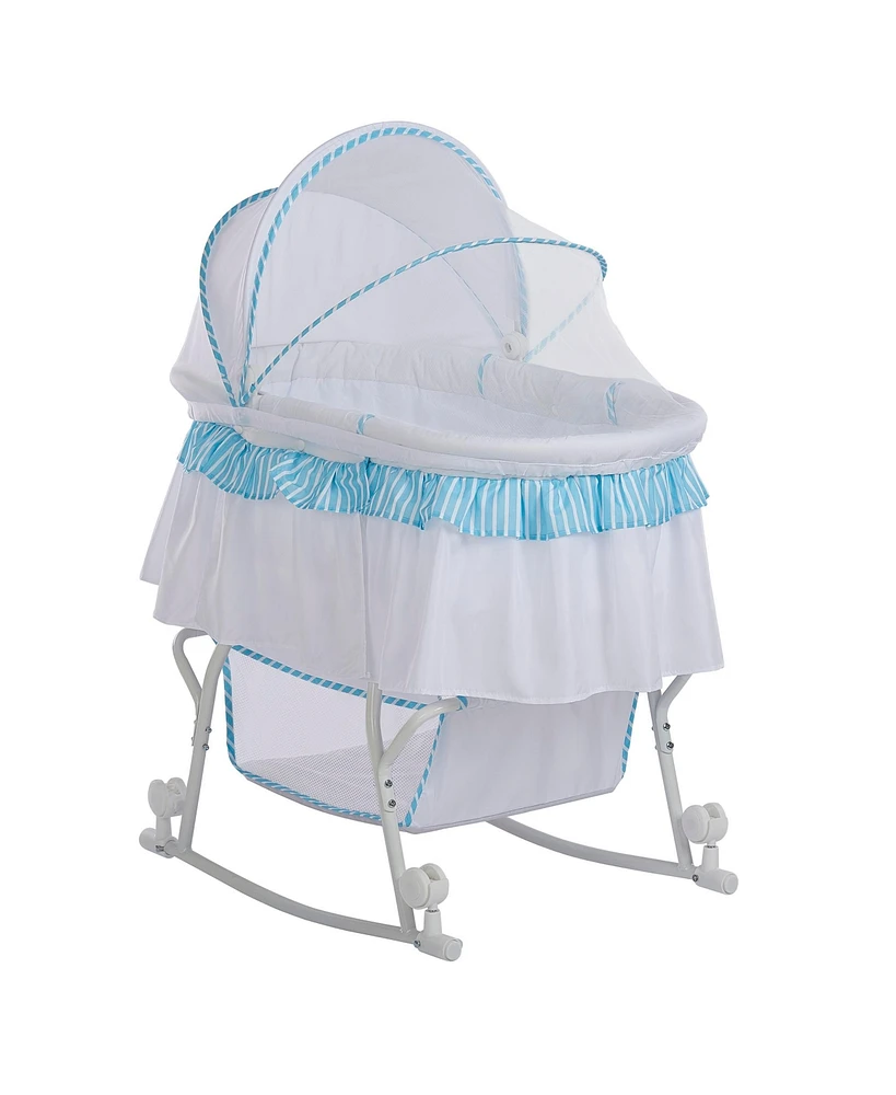 Dream On Me Baby Lacy Portable 2-in-1 Bassinet, Light Grey