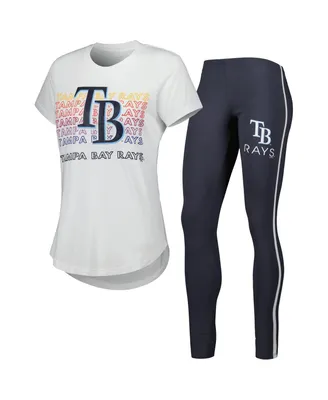 Women's Concepts Sport White, Charcoal Tampa Bay Rays Sonata T-shirt and Leggings Sleep Set