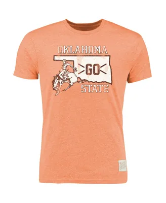 Men's Original Retro Brand Heather Orange Oklahoma State Cowboys Vintage-Like Tri-Blend T-shirt