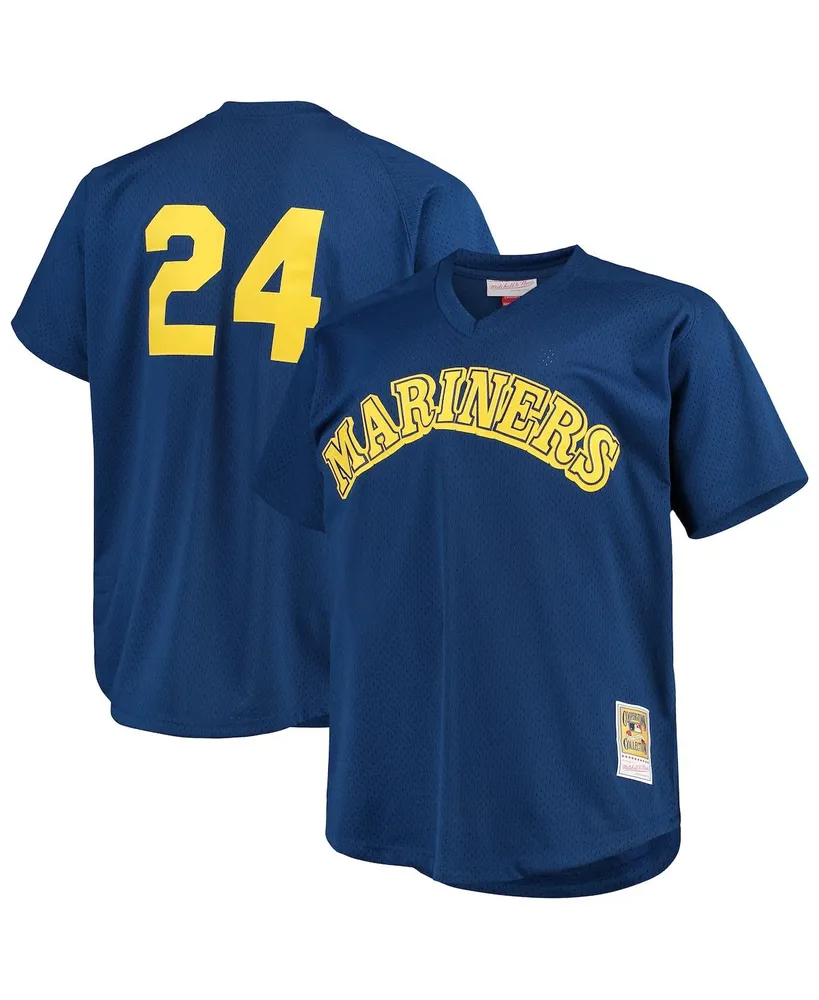 Men's Mitchell & Ness Ken Griffey Jr. Royal Seattle Mariners Big and Tall Cooperstown Collection Mesh Batting Practice Jersey