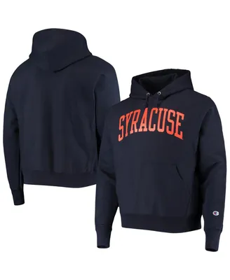 Men's Champion Navy Syracuse Orange Team Arch Reverse Weave Pullover Hoodie