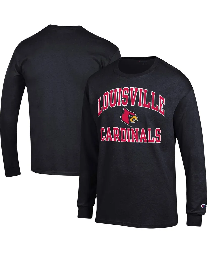 Men's Champion Black Louisville Cardinals High Motor Long Sleeve T-shirt