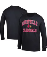 Men's Champion Black Louisville Cardinals High Motor Long Sleeve T-shirt