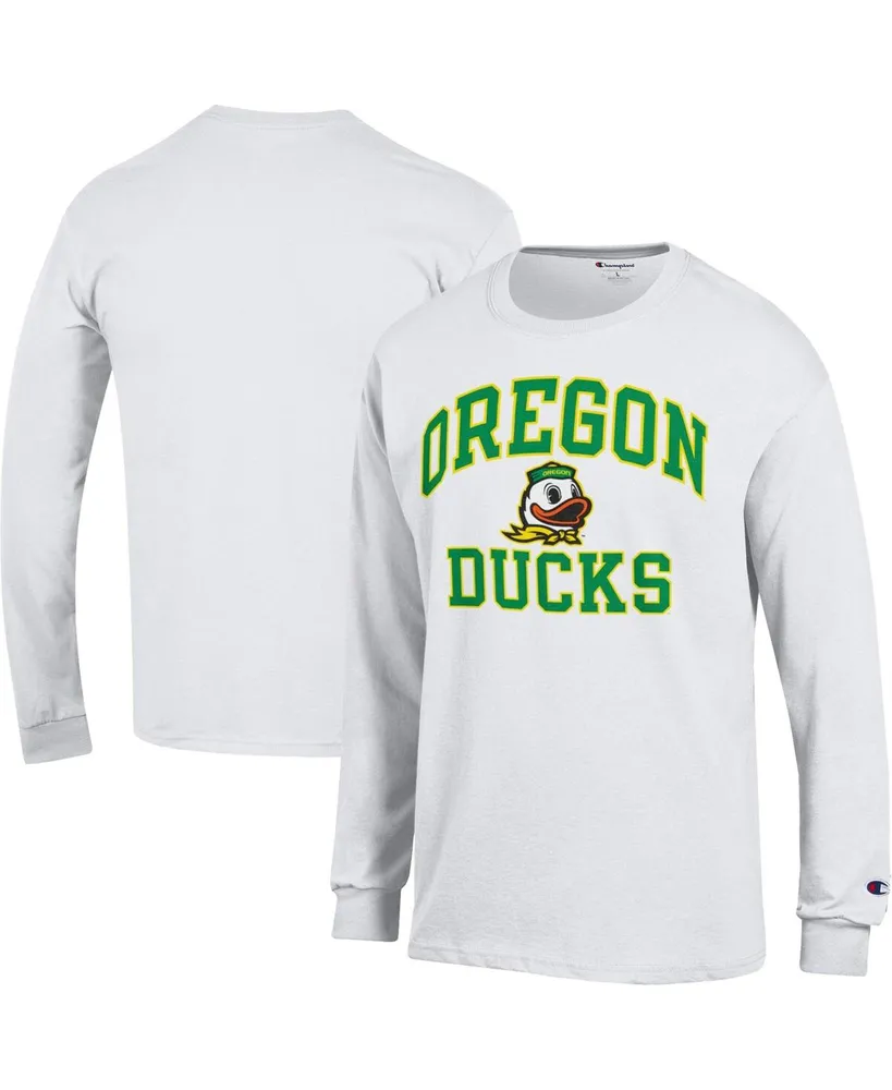 Men's Champion White Oregon Ducks High Motor Long Sleeve T-shirt