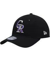 Big Boys and Girls New Era Black Colorado Rockies Core Classic 9TWENTY Adjustable Hat