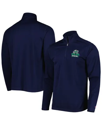 Men's Champion Navy Notre Dame Fighting Irish Textured Quarter-Zip Jacket