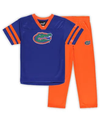 Infant Boys and Girls Royal, Orange Florida Gators Red Zone Jersey Pants Set
