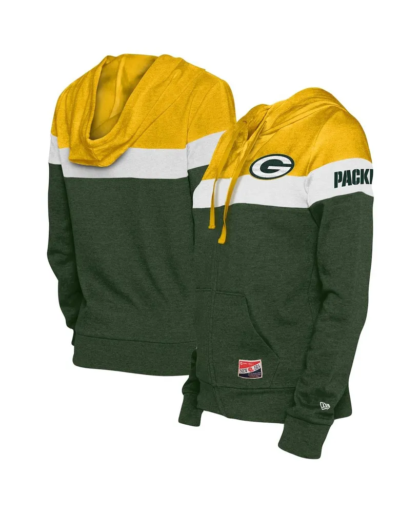 Women's New Era Camo Green Bay Packers Raglan Full-Zip Hoodie