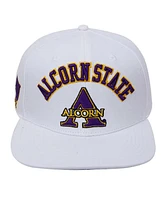 Men's Pro Standard White Alcorn State Braves Arch Over Evergreen Wool Snapback Hat