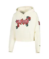 Women's Pro Standard Cream Boston Red Sox Roses Pullover Hoodie