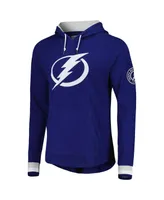 Men's Mitchell & Ness Blue Tampa Bay Lightning Legendary Slub Hoodie Long Sleeve T-shirt