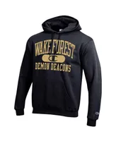 Men's Champion Black Wake Forest Demon Deacons Arch Pill Pullover Hoodie