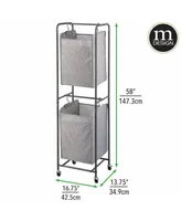 mDesign Vertical Portable Laundry Hamper Basket - Metal Frame