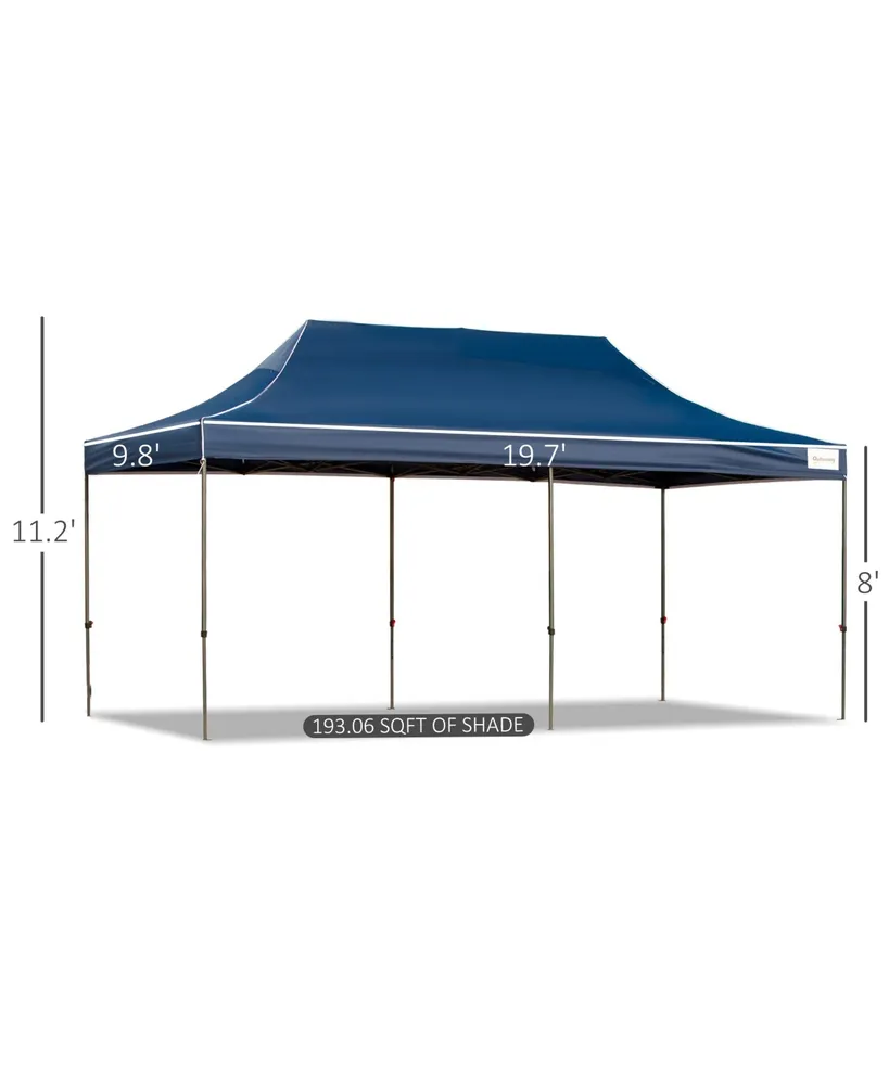 Outsunny 10' x 20' Pop Up Canopy Tent with Sidewalls, Instant Tents for Parties with Wheeled Carry Bag, Height Adjustable, for Outdoor, Garden, Patio