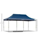 Outsunny 10' x 20' Pop Up Canopy Tent with Sidewalls, Instant Tents for Parties with Wheeled Carry Bag, Height Adjustable, for Outdoor, Garden, Patio