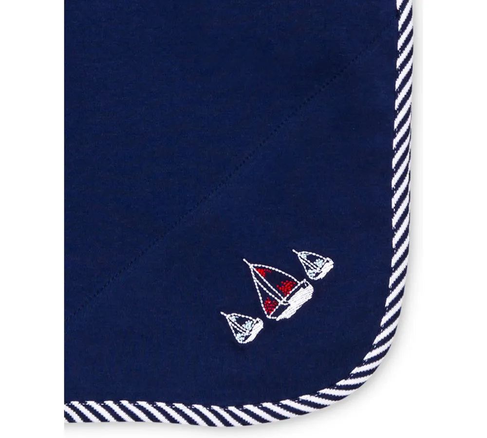 Little Me Baby Boys Sailboat And Stripe Trim Blanket