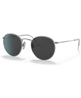 Ray-Ban Unisex Polarized Sunglasses, Round Titanium - Silver
