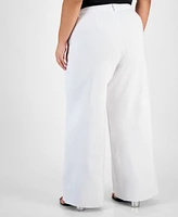 Bar Iii Trendy Plus High-Rise Wide-Leg Ponte-Knit Pants