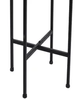 Black Metal Indoor Outdoor Planter with Removable Stand, 12" x 12" x 42"