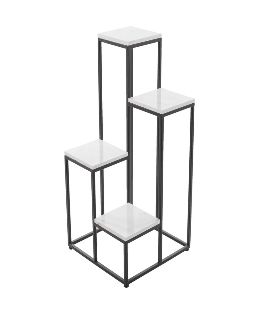 White Marble 4 Tier Plant Stand