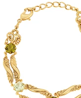 2028 Crystal Gold-Tone Link Bracelet