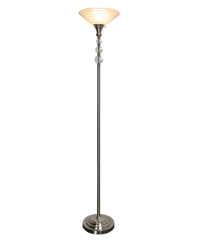 Dale Tiffany Alaris Orb Art Glass Polished Nickel Torchiere Floor Lamp