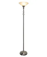 Dale Tiffany Alaris Orb Art Glass Polished Nickel Torchiere Floor Lamp