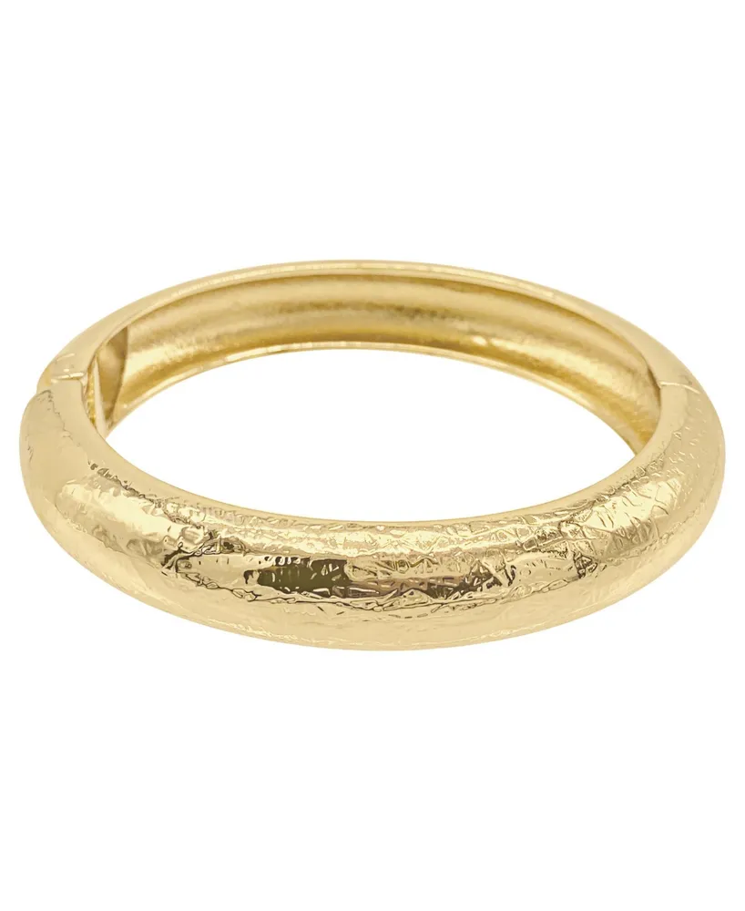 Adornia 14K Gold Plated Texturized Bangle